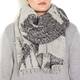 GAIA LIFE GREY SEQUINED JACQUARD SCARF