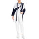 GAIA ABSTRACT INTARSIA CARDIGAN WHITE AND NAVY 