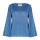 GAIA LUREX SWEATER PLEATED SLEEVE TEAL 