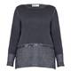 Gaia slate grey top with embellished hem