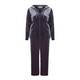 GAIA GUN METAL GREY VELVET TRACKSUIT WITH LUREX DETAILING 