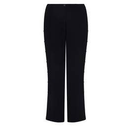 GAIA BLACK TROUSER WITH DIAMANTE SIDE DETAIL - Plus Size Collection