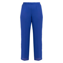 Gaia Pull-On Trouser Satin Trim Cobalt  - Plus Size Collection