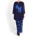 GAIA navy CHIFFON PRINT TUNIC