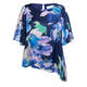 Gaia Abstract Floral Satin Tunic Cobalt 