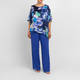 Gaia Abstract Floral Satin Tunic Cobalt 