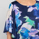 Gaia Abstract Floral Satin Tunic Cobalt 