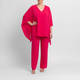 Gaia Lined Georgette Pull on Trousers Fuchsia 