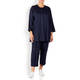 QNEEL STRIPE PULL ON TROUSER NAVY