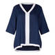 GAIA 100% LINEN TUNIC NAVY AND WHITE 