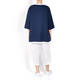 GAIA 100% LINEN TUNIC NAVY AND WHITE 