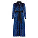 GEORGEDÉ COBALT DEVORE SHIRT DRESS WITH SLIP