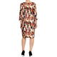 GEORGEDÉ BRUSH STROKE JERSEY DRESS BROWN