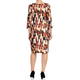 GEORGEDÉ BRUSH STROKE JERSEY DRESS BROWN