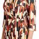 GEORGEDÉ BRUSH STROKE JERSEY DRESS BROWN