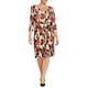 GEORGEDÉ BRUSH STROKE JERSEY DRESS BROWN