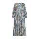 GEORGEDÉ EMPIRE-LINE PRINT DRESS BLUE 