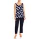 Georgedé Georgette Twinset Spot Print Navy and White