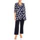 Georgedé Georgette Twinset Spot Print Navy and White