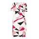 GEORGEDÉ abstract crimson print wrap DRESS