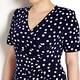 GEORGEDÉ navy polka dot wrap DRESS