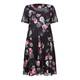 GEORGEDÉ black rose print chiffon DRESS