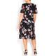 GEORGEDÉ black rose print chiffon DRESS