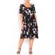 GEORGEDÉ black rose print chiffon DRESS