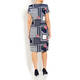 GEORGEDÉ PRINTED SIDE RUCHE DRESS