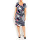 GEORGEDÉ PRINTED SIDE RUCHE DRESS