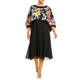 Georgedé Georgette Cape Dress Floral Black