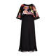 Georgedé Dress With Integrated Floral Cape Black