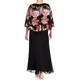 Georgedé Dress With Integrated Floral Cape Black