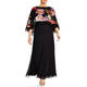 Georgedé Dress With Integrated Floral Cape Black