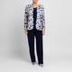 Georgedé Edge To Edge Lace Jacket Navy and White