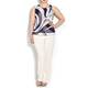 GEORGEDE abstract blue print georgette Jacket & Vest