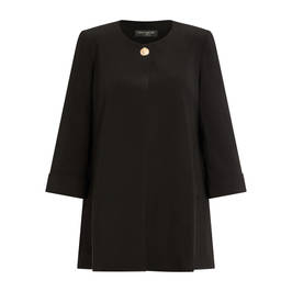 Georgedé Crepe Black Long Jacket Black - Plus Size Collection