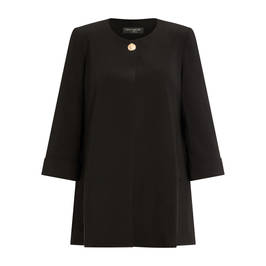 Georgedé Crepe Black Long Jacket Black - Plus Size Collection