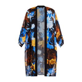 Georgedé Printed Long Duster Coat  - Plus Size Collection