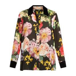 Georgedé Georgette Floral Shirt Velvet Accent - Plus Size Collection