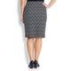 GEORGEDE BLACK PATTERN JACQUARD PENCIL SKIRT