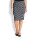 GEORGEDE BLACK PATTERN JACQUARD PENCIL SKIRT