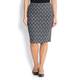 GEORGEDE BLACK PATTERN JACQUARD PENCIL SKIRT