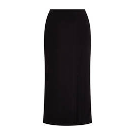 Georgedé Jersey Skirt With Slit Black - Plus Size Collection