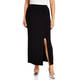 Georgedé Jersey Skirt With Slit Black