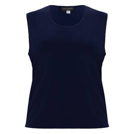 Georgedé Satin Jersey Vest Navy - Plus Size Collection