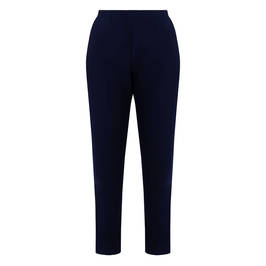 Georgedé Satin Jersey Trousers Navy  - Plus Size Collection