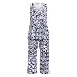 Georgedé Vest and Trouser Jersey Twinset Navy and White  - Plus Size Collection