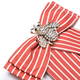 GIUNO SATIN PINSTRIPE BEE BROOCH RUST