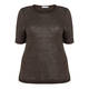 PER TE BY KRIZIA ROUND NECK TOP WITH LINEN LEOPARD DETAIL